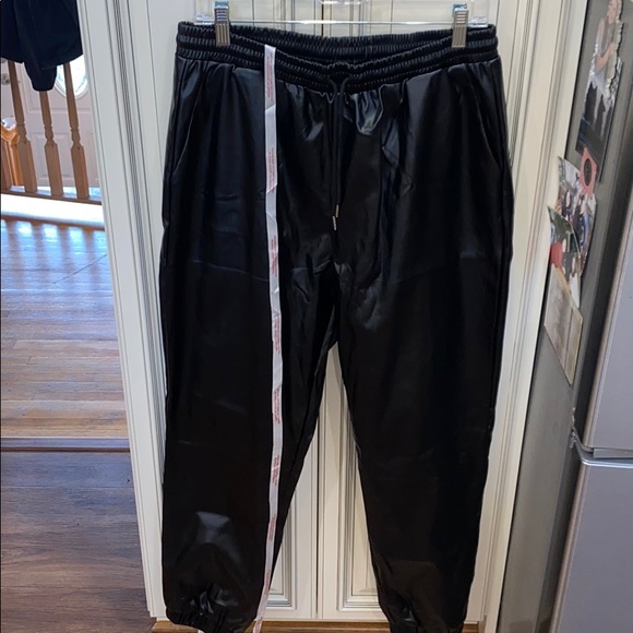 Faux Leather Joggers - Picture 1 of 3